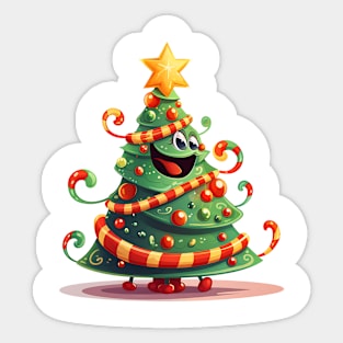 Funny Christmas Tree Sticker